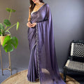 Lavender Frost Rangoli Silk Saree