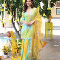 Mellow Yellow Tie Dye Georgette Suit Set