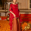 Shubhi Red Solid Satin Sharara Set