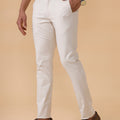 Men Cotton Smart Fit Stretch Pant Off White Linox