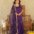 Ujwal Purple Solid Satin Sharara Set