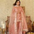 Deepanjali Peach Solid Tissue Sharara Set
