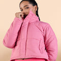 Cropped Puffer Jacket Pink