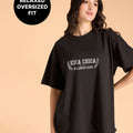 Kica Cotton Oversized Printed Graphic T Shirt Black