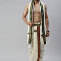 Men Pure Silk 9K Mayilkhan Dhoti & Towel (8+4) Thirukalyan