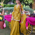 Naqsh Mustard Bandhani Chanderi Sharara Set