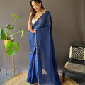 Blue Rangoli Silk Saree