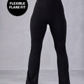 Criss Cross Flare Pants in Sculpting Stretch Kica SKN Fabric Black