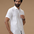 Men Pure Linen White Shirt 5605