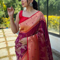 Magenta Wine Paithani Silk Pichwai Saree