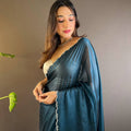 Teal Rangoli Silk Saree