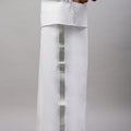 Men 100% Cotton Double Layer White Dhoti with 1 1/2"Silver Jari Border Special Pet