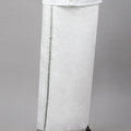 Men Cotton Blend Double Layer White Dhoti with 1" Jari Border Silver Rose