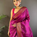 Deep Wine Copper Elegance Soft Silk Saree