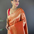 Coral Elegance Kanjivaram Saree