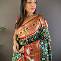 Green Patola Silk Zari Weaving Saree