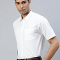 Men 100% Cotton Starch Finish White Shirt Cool Cotton