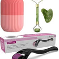 Jade Roller & Gua Sha Set with Hair Growth Roller & Ice Face Cube