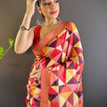 Geometric Linen Saree