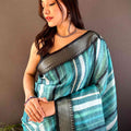 Blue Kota Doriya Stripe Print Saree