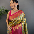 Dharmavaram Feather Zari Woven Saree