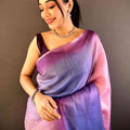 Purple Ombre Chanderi Tissue Saree