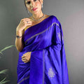Purple Kolam Silk Heritage Saree