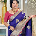 Purple Banarasi Silk Kanchi Zari Weaving Saree