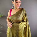 Olive Leheriya Gamthi Silk Sarees