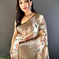 Soft Silk Kalamkari Print Saree In Peach