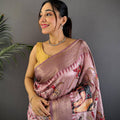 Rose Gold Freehand Design Gadwal Saree
