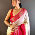 Elegant Cotton Viscose Zari Check Ombre Saree