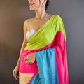 Vibrant Poly Chiffon Swaroki Work Saree