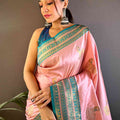 Baby Pink Soft Silk Kanjivaram Saree