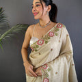 RoseAura Tussar Ghicha Saree
