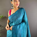 Blue Leheriya Gamthi Silk Sarees
