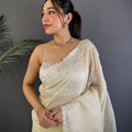 Ethereal White Soft Chiffon Saree
