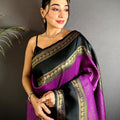 Magenta Banarasi Katan Silk Saree