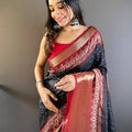 Black Graceful Bandhej Silk Saree