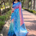 Stylish Soft Slub Silk With Pure Zari And Lakhnavi Badla Weaving