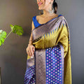 Green Chex Ikkat Saree With Double Border