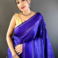 Royal Purple Soft Silk Kolam Print Saree