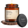 EM5 Sleep & Destress Candle Cacao & Orris 100% Natural Wax 30hr Burn 100g