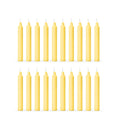 Aura Decor Unscented Pure Wax Stick Candle Pack of 20 (Yellow)