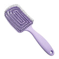 Naidev Curved Vented Hair Brush for All Hair Types, Easy Clean, Purple