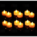 Satyam Kraft LED Tea Light Candles Set of 12 Flameless Yellow Decor