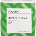 Solimo 2-Ply Kitchen Paper Towels 4 Rolls 240 Pulls Soft & Absorbent