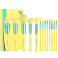 Docolor 13-Piece Lemon Makeup Brush Set Synthetic Kabuki Foundation