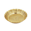 Shubhkart Brass Puja Thali 90g Flower Design Plate 4.41" for Rituals & Gifts