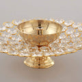 Crystal Akhand Diya Brass Oil Lamp for Home Office Decor Gifts